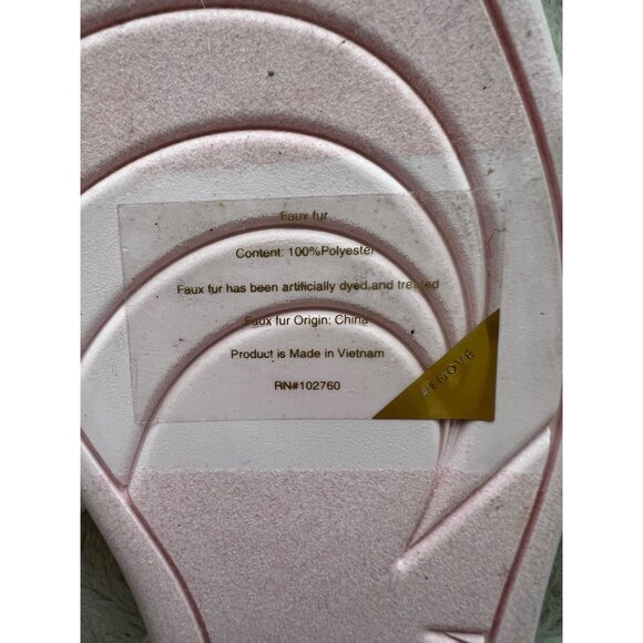 Kate Spade Pink Faux Fur Slippers With Bow & Silver Accent - Picture 6 of 8